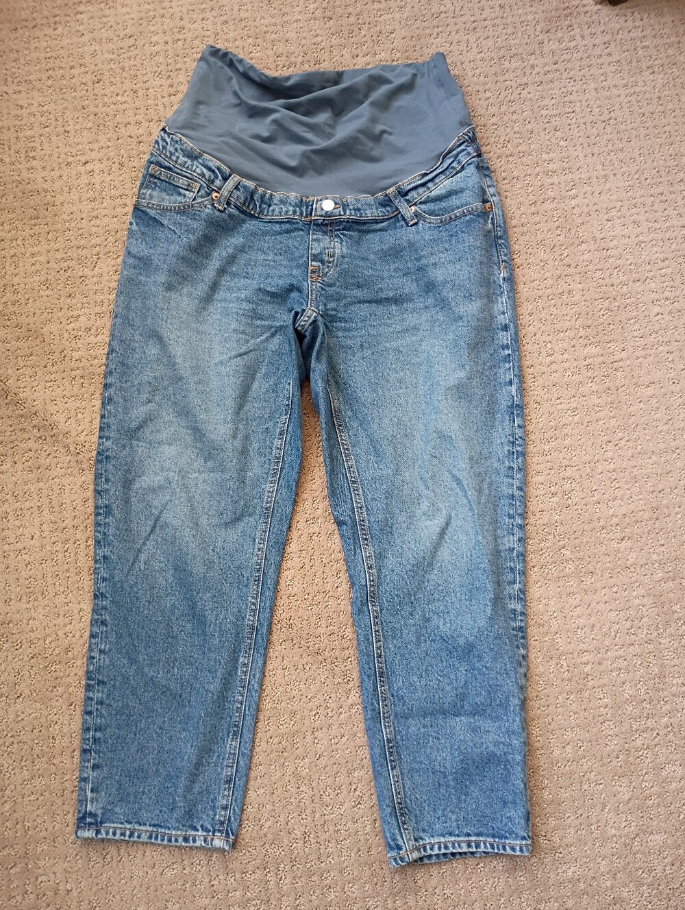 H&M Maternity Blue Denim Jeans with Stretch Panel - Large